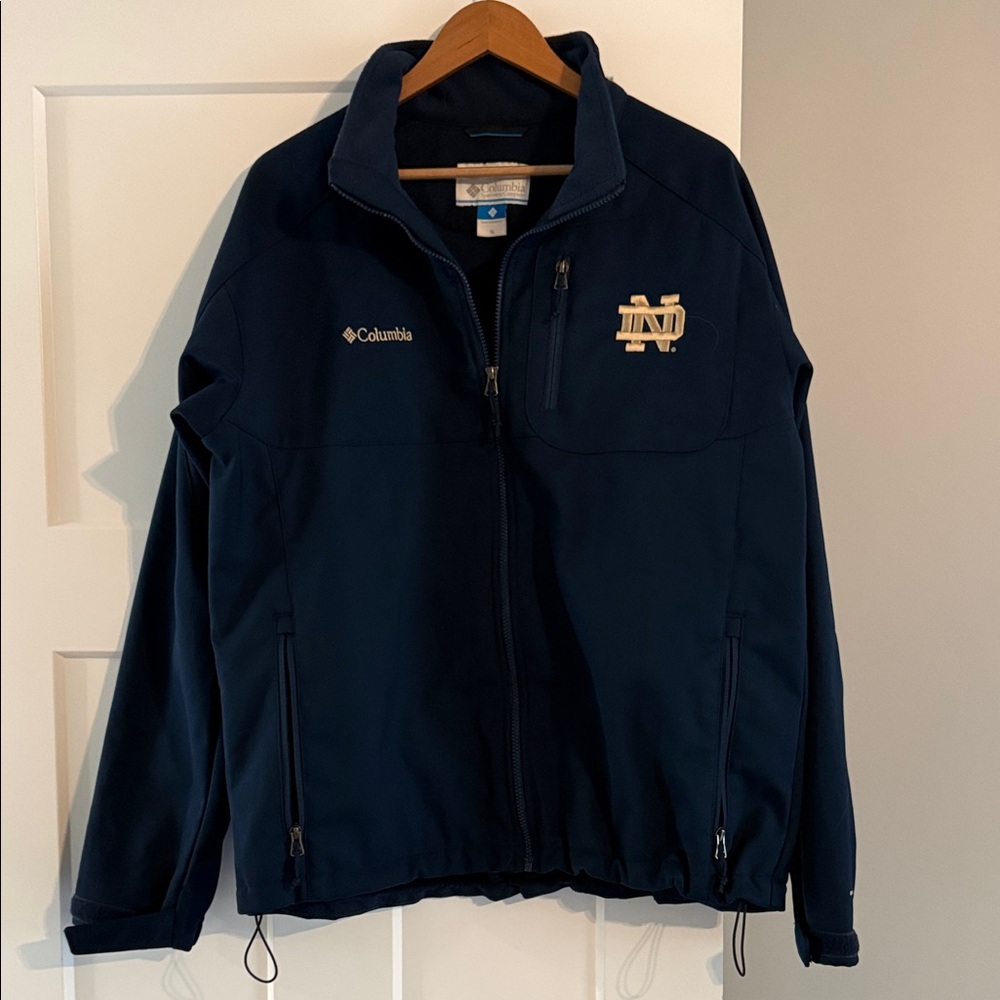 Columbia Dark Blue Jacket with Notre Dame logo
